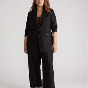 UNIVERSAL STANDARD Linen Blazer Black size L (22-24W) NEW WITH TAGS